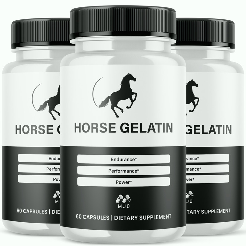 (3 Pack) Horse Gelatin Advanced Male Health Support HorseGelatin 180 Capsules