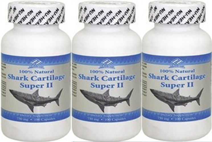 3 x Natural Shark Cartilage,750mg,300caps total Save!