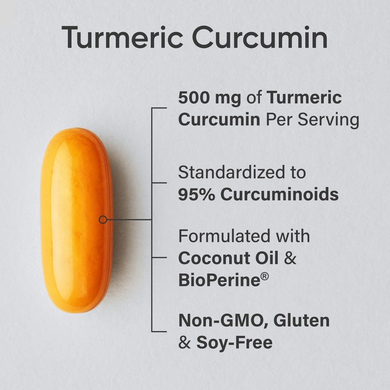 Turmeric Curcumin C3 Complex 500mg + Black Pepper + Coconut Oil (120 softgels) gallery