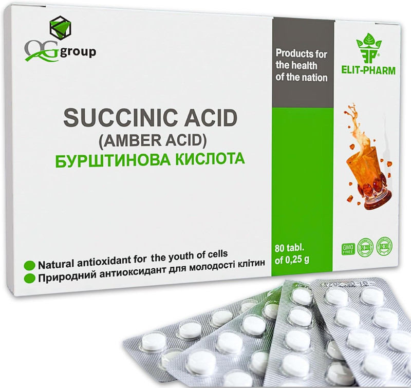 Succinic Acid Amber Acid 80 Tabs/0.25G