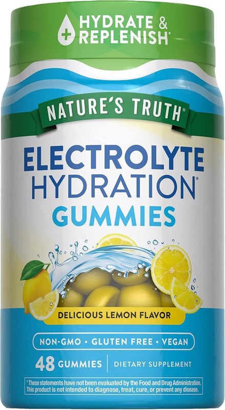 Nature’s Truth Electrolyte Gummies + B Vitamins – Lemon 48 Gummies, Exp 6/25