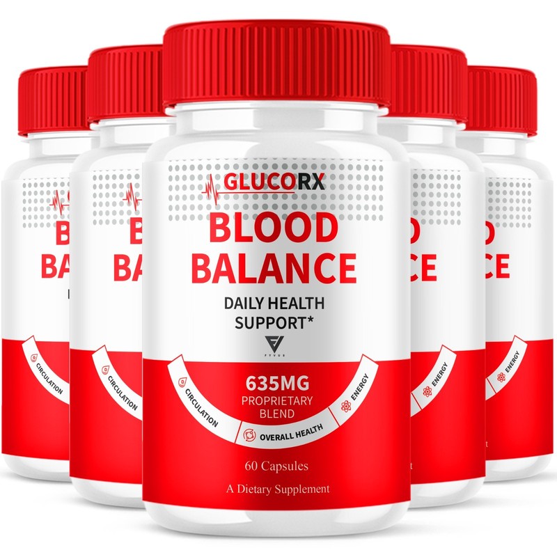 (5 Pack) GlucoRx Blood Support Capsules, GlucoRx Maximum Strength (300 Capsules)
