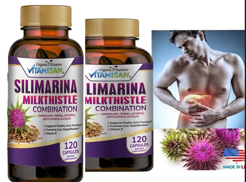 Milk Thistle (Silymarin) Extract 1200 mg liver cleanser liver detox cardio 120 c
