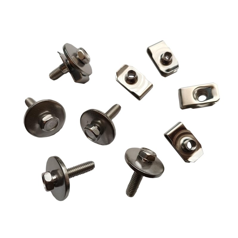 M6-1.0X25mm Stianless Steel Hex Head Bolts with 24mmWasher & Clip-on Nuts 25S...