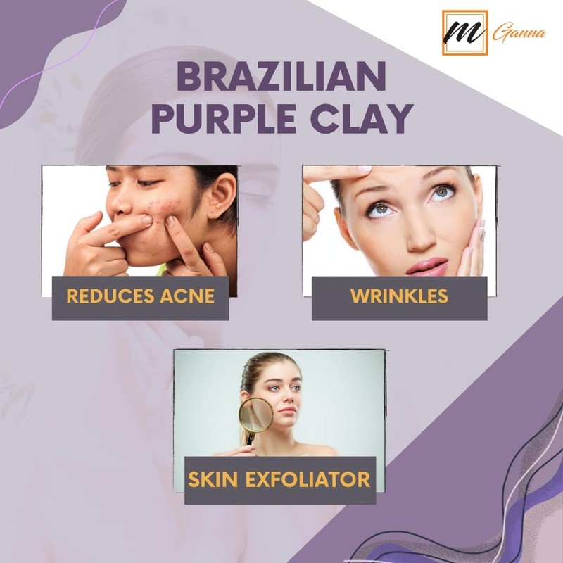 100% Natural Brazilian Purple Clay, 1 LBS / 454 GMS| for Skin firming, Creams... gallery