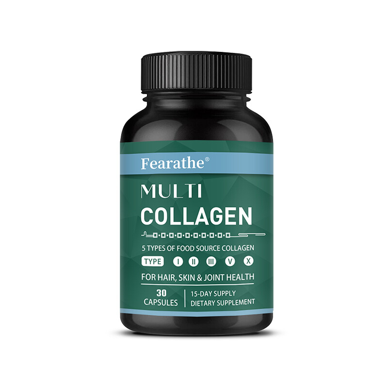 Multi-Collagen Capsules – Hydrolyzed Protein Peptides – Type I, II, III, V, X