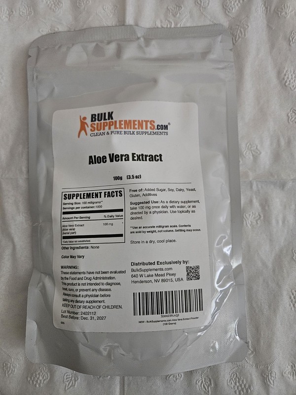 Bulk Supplements Aloe Vera Extract 1000 Servings No Sugar, Soy, Dairy, Gluten gallery