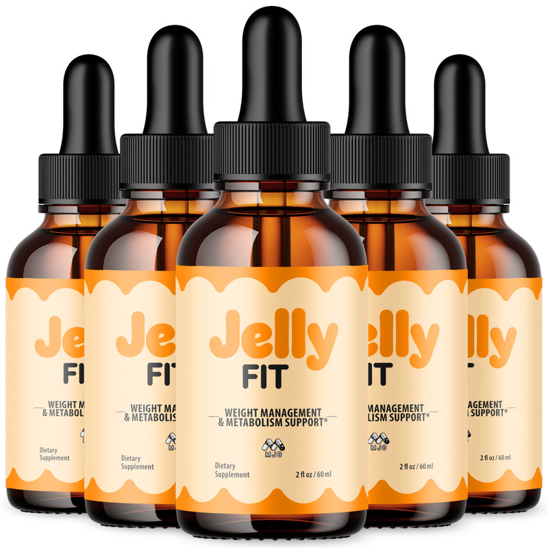 (5 Pack) Jelly Fit Advanced Formula Drops for Fitness & Energy 150 Servings