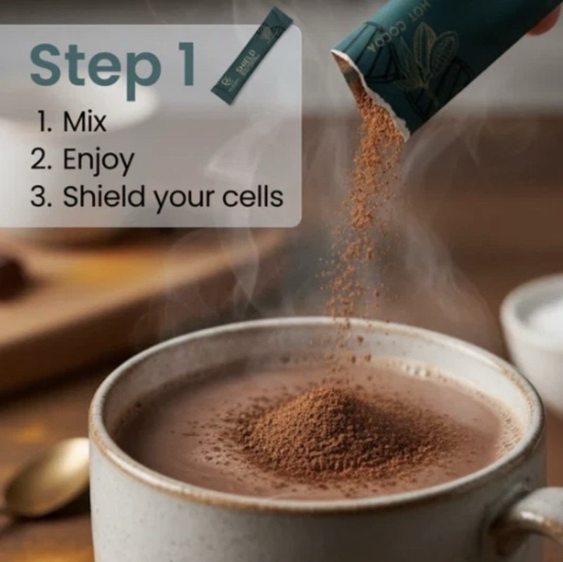 SHIELD HOT COCOA MIX by The Wellness Company - Daily Cellular Defense gallery