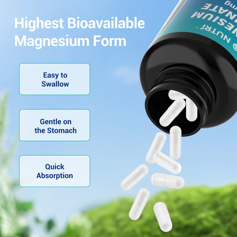 Magnesium Glycinate 500mg-120/240 Capsules For Sleep,Stress Relief Support Bone gallery