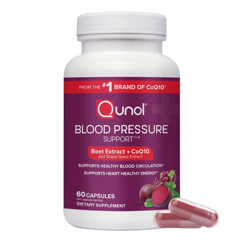 Qunol Blood Pressure Support, 3 in 1 Beets + CoQ10 + Grape Extract, Beet Root…
