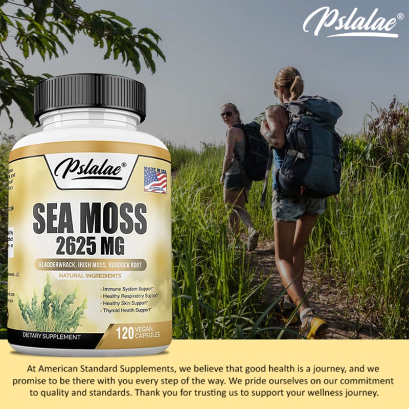 Sea Moss Capsules 2625mg - Irish Moss & Burdock Root - Thyroid & Immune Support gallery