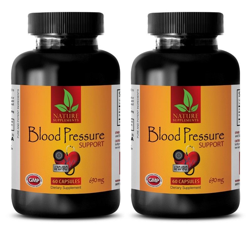 Herbal Pills to Lower Levels – BLOOD PRESSURE SUPPORT Natural 2 Bottle 120 Caps