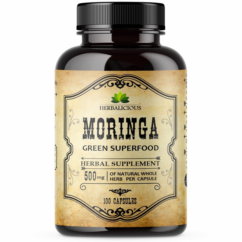 Moringa Capsules – Natural Superfood Supplement – Immune & Energy Boost 100 Caps