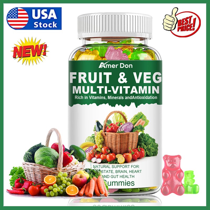 Fruits Veg 60 Gummies Daily Natural Supplement Heart Health Brain Health AD