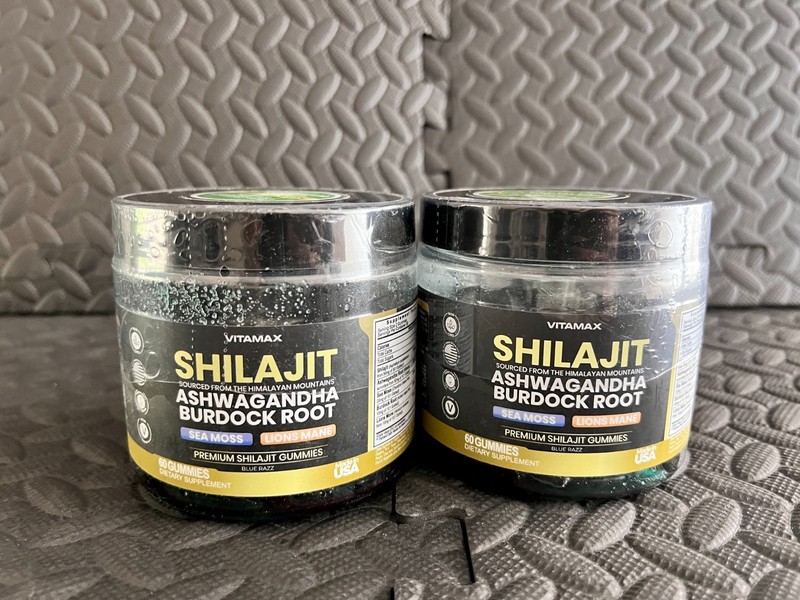 2x 60 Shilajit Gummies BLUE RAZZ Sea Moss Lions Mane Ashwagandha Burdock Root
