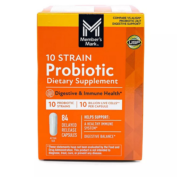 Member’s Mark 10‑Strain Probiotic Capsules 84‑Count – Digestive Health