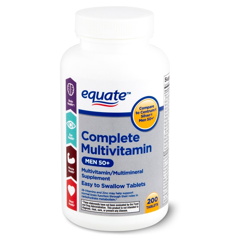 Equate Complete Multivitamin & Multimineral Supplement Men 50+ 200 Count