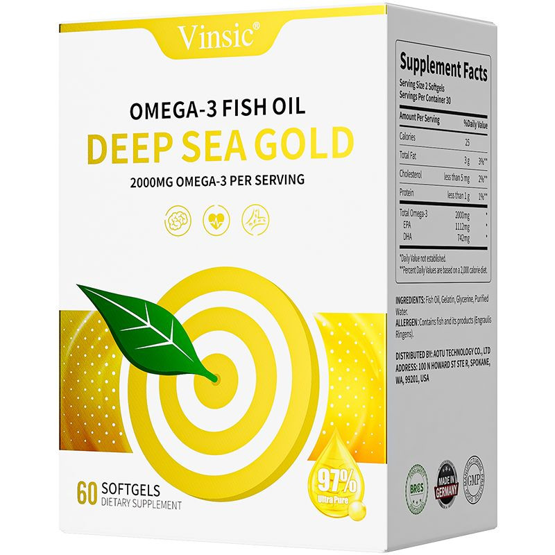 Omega 3 Fish Oil Germany Made 60 Capsules – High Purity Deep Sea Gold for Health