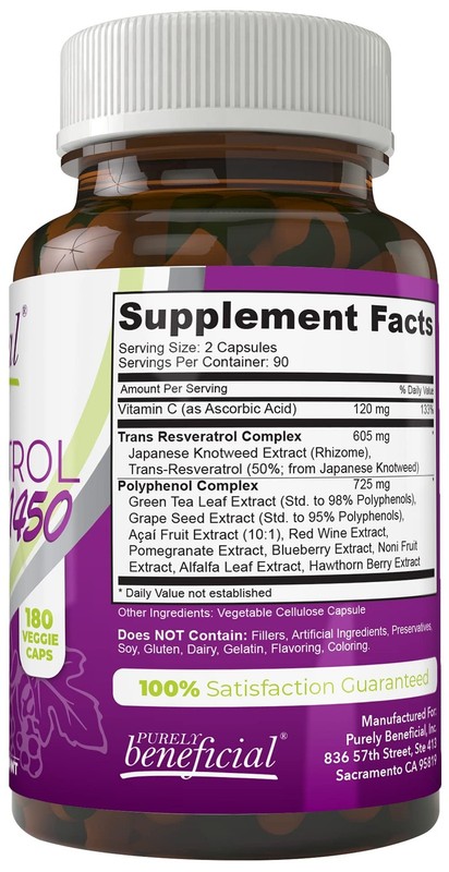 PURELY beneficial RESVERATROL1450 - 90day Supply, 1450mg per Serving of Poten... gallery