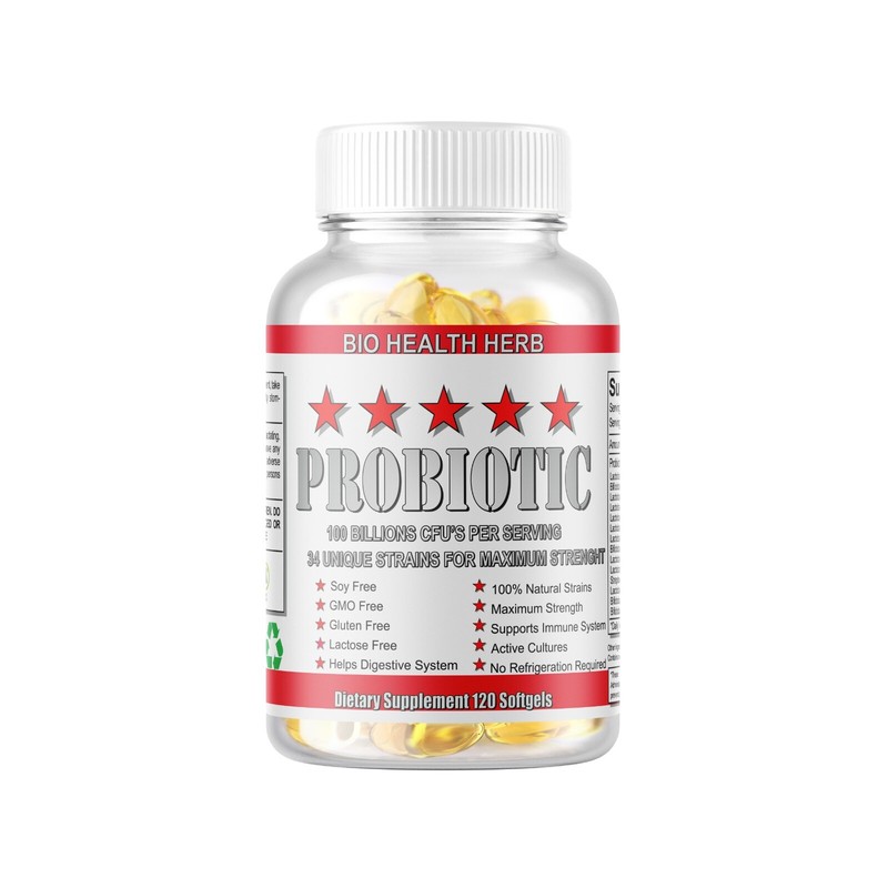 Raw Probiotics 100 Billion CFU Potency Digestive Immune Health 120 Softgels USA