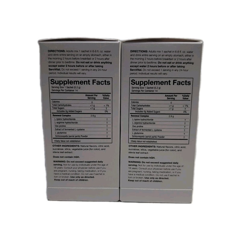 (2) SeroVital Anti Aging Rapid Dissolve Fruit Punch Powder 14 Sachets 05/2026 gallery