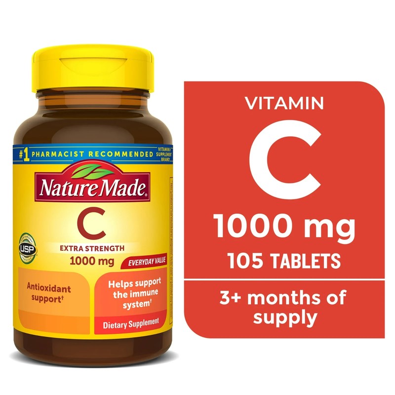 Nature Made Extra Strength Vitamin C 1000 Mg, Dietary Supplement for Immune Supp