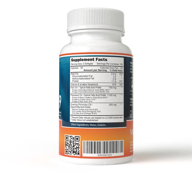 2 Bottles Extra Strength Omega 3-6-9 Fish Oil (200 Softgels), 400 Softgels Total gallery