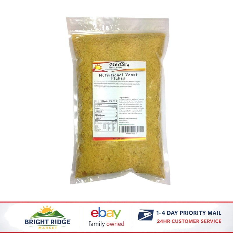 Fortified Nutritional Yeast Flakes 1 lb Bag – Non GMO Vegetarian Support Formula