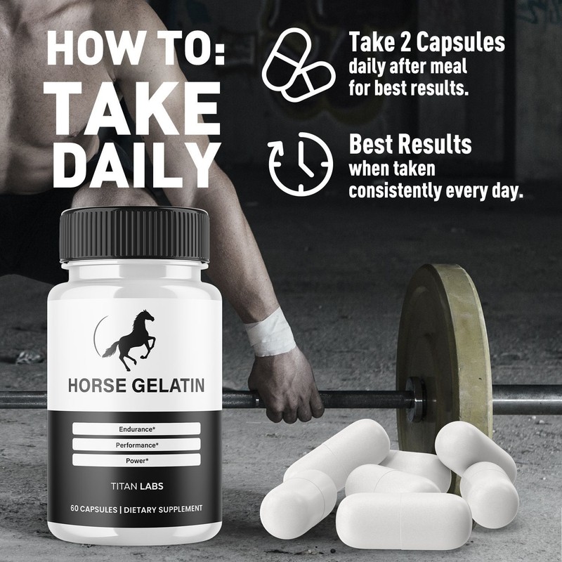 (3 Pack) Horse Gelatin Advanced Male Support Supplement HorseGelatin 180 Capsule gallery