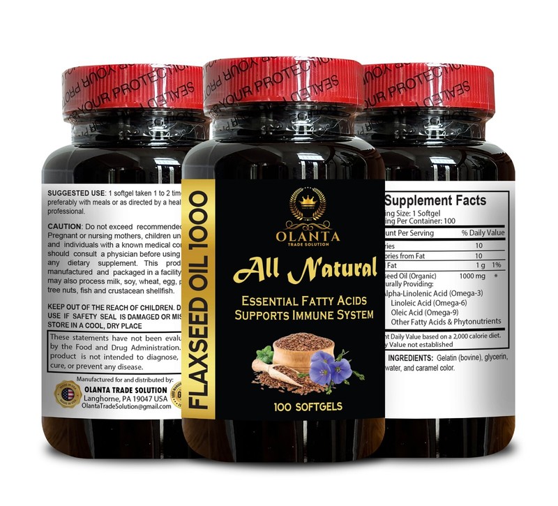 Organic Flaxseed Oil – 100 Count – Cold-Pressed – Plant-Based Omega 3-6-9 – 1 B gallery