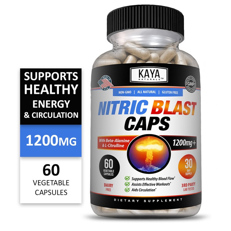 Nitric Blast 60ct L Arginine L Citrulline Nitric Oxide Preworkout Beta Alanine gallery