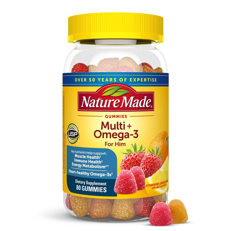 Nature Made Mens Multivitamin Gummies with 80 Count (Pack of 1), Multicolor