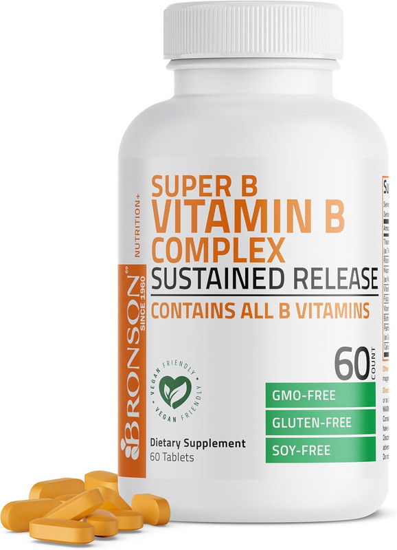 Bronson Super B Vitamin B Complex Sustained Slow Release (Vitamin B1, B2, B3, B6