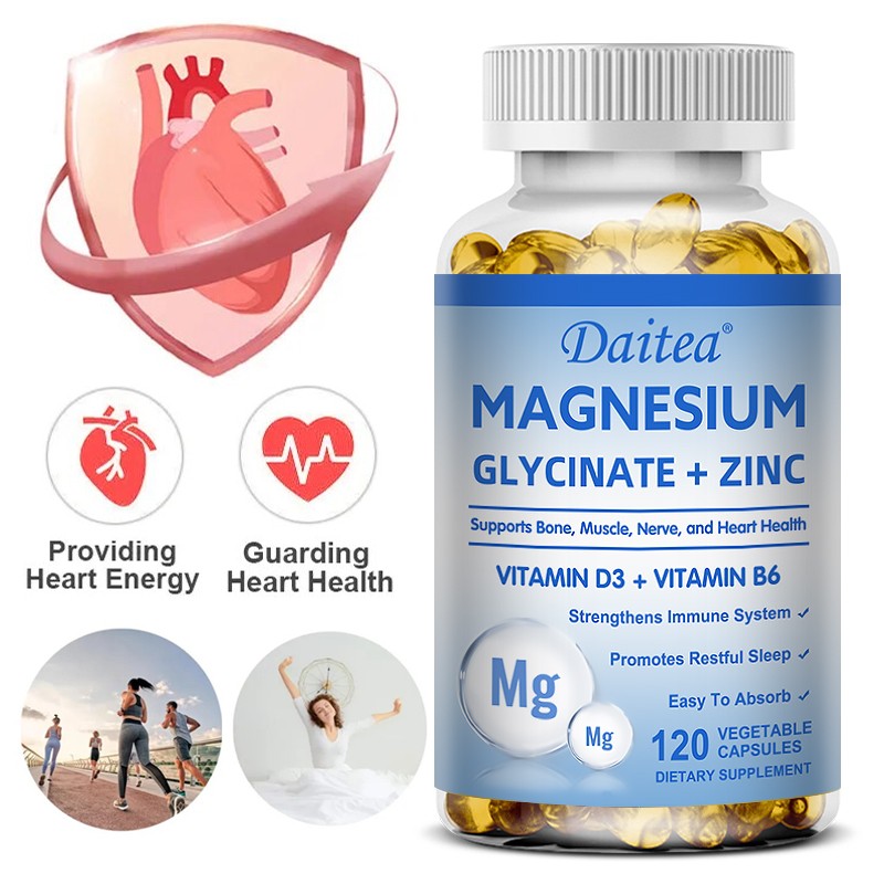 Magnesium 120 Capsules – 500 mg Magnesium Glycinate each – High Dose + Vegan