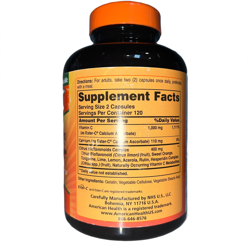 American Health Ester‑C 500mg Non‑Acidic 240 Capsules Exp 10/2027 NEW Sealed gallery