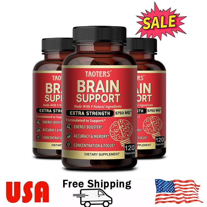 Brain Booster Nootropic Supplement Support Focus Energy Memory&Clarity 120 Caps