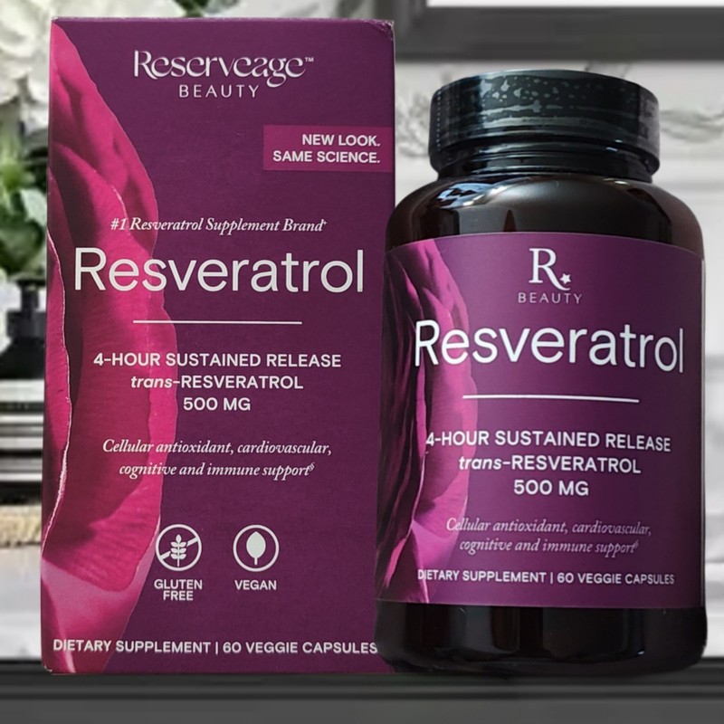 Reserveage Beauty Resveratrol 500 mg Dietary Supplement Cognitive Immune Support
