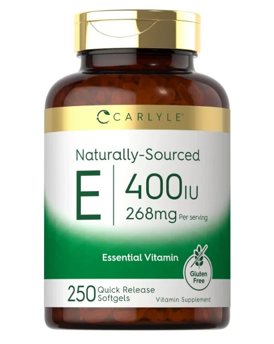 Carlyle Vitamin E 400iu 268mg Naturally-Sourced 250 Quick Release Softgels