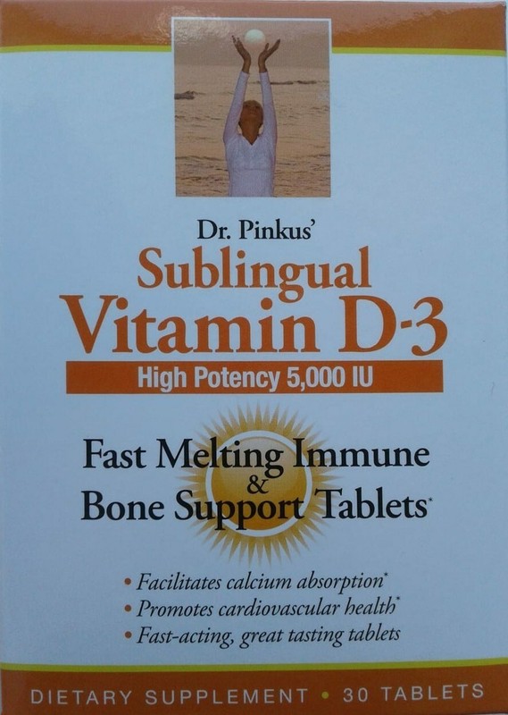 Sublingual Vitamin D3 by Dr. Pinkus’ High Potency 5,000 IU 30 Tablets
