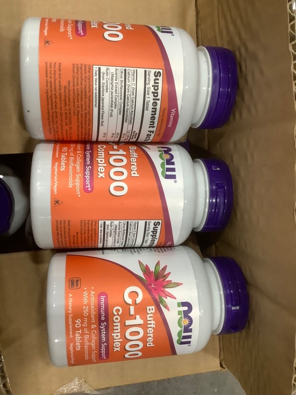 3*Now Foods Buffered C-1000 Complex 90 Tablets GMP Quality Assured, Kosher, 270