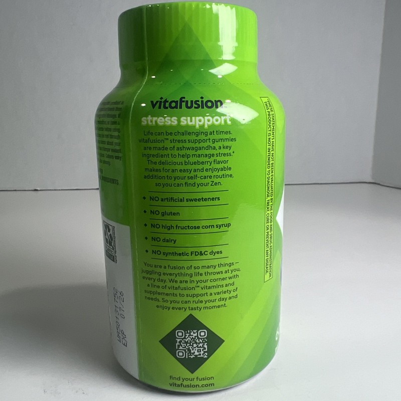 VITAFUSION STRESS SUPPORT GUMMIES- 60 CT ~ BLUEBERRY ~ 1 SEALED BOTTLE gallery