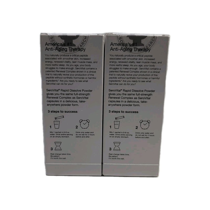 (2) SeroVital Anti Aging Rapid Dissolve Fruit Punch Powder 14 Sachets 05/2026 gallery