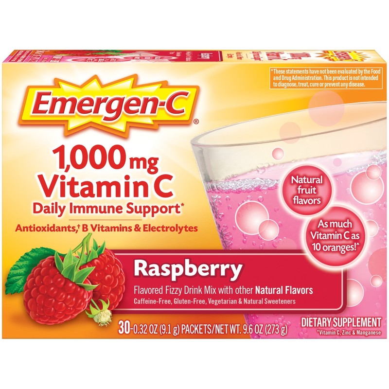 1000mg VitaminC Powder for Daily Immune Support with Zinc andManganese,Raspberry