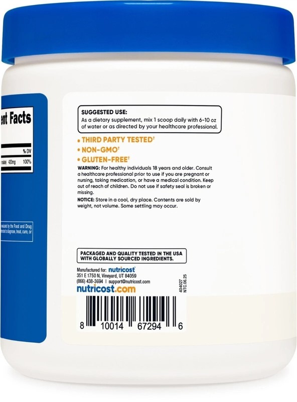 Nutricost Magnesium Malate Powder (300g) - 420mg of Magnesium Per Serving gallery