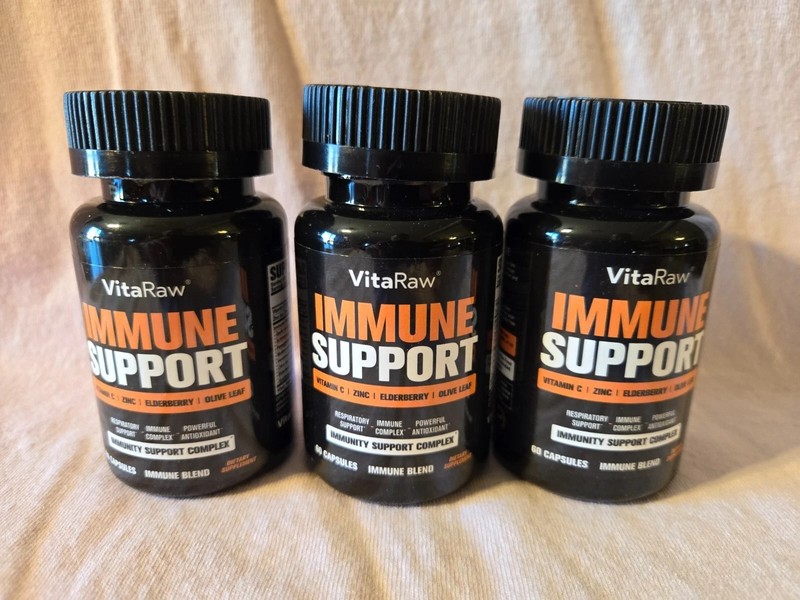 VitaRaw Immune Support, 60 Capsules each, 3 Bottles, NEW exp 9/26