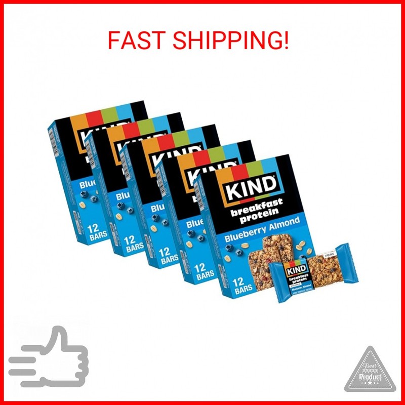 KIND Breakfast Protein Bars, 8g Protein, Gluten Free Blueberry Almond, 30 Count