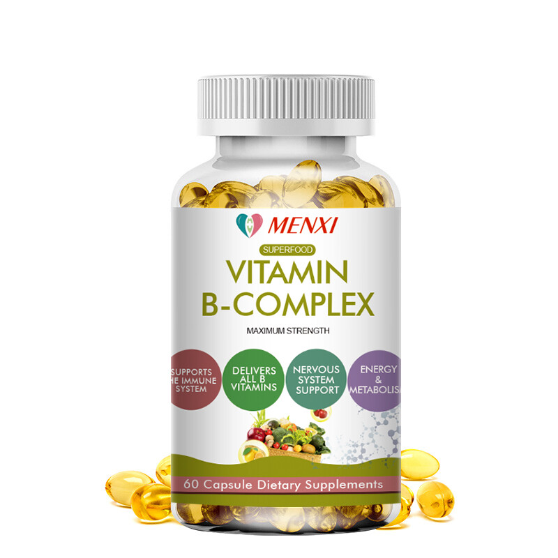 MENXI Vitamin B Complex Capsules B1,B2,B3,B5,B6,B7,B9,B12, Immune Support Pills