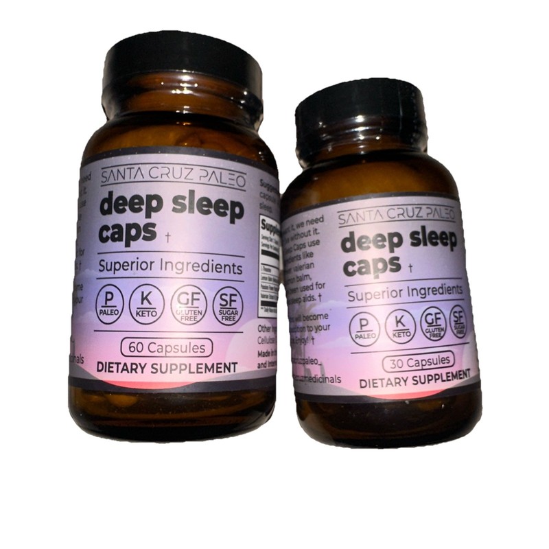 (2Pack) 60/30ct Bottles of Santa Cruz Paleo Deep Sleep Caps Exp:10/2026