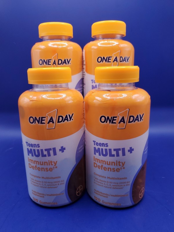 4 Pack One A Day MULTI+ Teen Immunity Defense Gummy Multivitamin 120Ct Exp 09/27